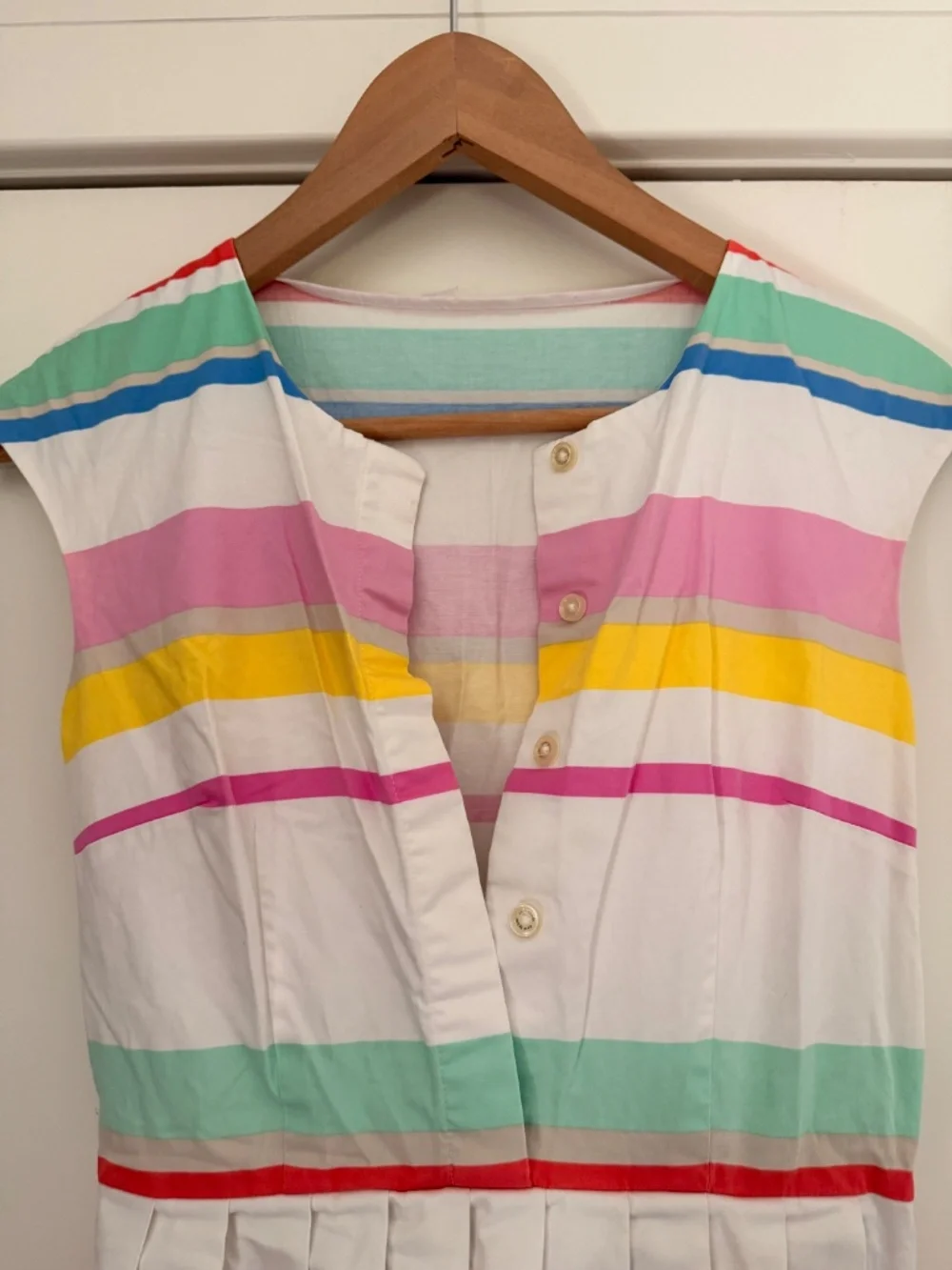 Kate Spade Multi Cape Stripe Shirtdress, Pastel Cotton Dress size